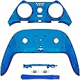 eXtremeRate Top Bottom Decorative Trim Shell Compatible with ps5 Edge Controller DIY Replacement Front Back Clip Shell, Custom Clear Blue Plates Cover Compatible with ps5 Edge Controller