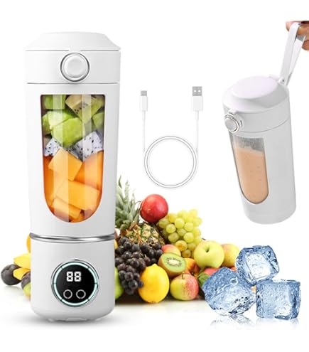 Topspitgo Mini-blender, smoothiemaker, mixer voor shakes, vruchtensap, ijs, blender, elektrisch, BPA-vrij, met 400 ml compacte mixbeker, kleine mixer en reinigingsborstel (zwart