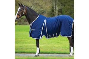 Horseware Rambo Optimo Stable Sheet Summer 0g - Navy with Beige Baby Blue & Navy
