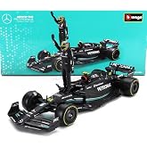 Burago Formula 1 Mercedes F1 W14 Lewis Hamilton 1/24 Diecast Model Koleksiyon Araba ve &Ouml;zel Fig&uuml;r, Siyah