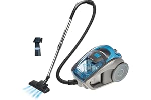 EagerMinds Aspiradora sin bolsa, potente aspiradora de suelo de 2800 W, filtro HEPA, boquilla de suelo para parqué, caja de polvo de 1,5 l, radio de acción de 5 m, para pelo de animales/alfombras