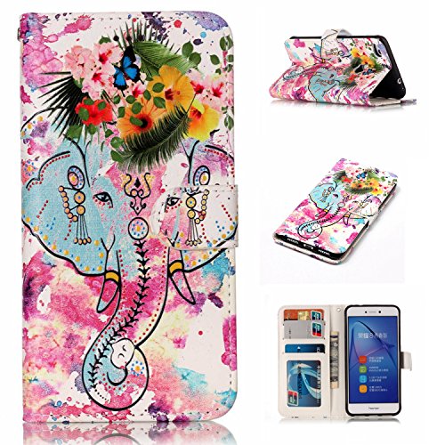 Huawei P8 lite 2017 Case,BONROY® Huawei P8 lite 2017 Painting design PU Leather Phone Holster Case, Flip Folio Book Case, Wallet Cover with Stand Function, Card Slots Money Pouch Protective Leather Wallet Case for Huawei P8 lite 2017