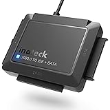 Inateck Adaptateur USB 3.0 vers IDE/SATA, Convertisseur pour 2.5"/ 3.5" HDD/SSD Disque Dur, Un Secteur d’Alimentation 12V/2A 