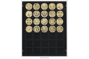 LINDNER DAS ORIGINAL Lindner 2135C Coin box Carbo with 35 square compartments for coins /capsules of Ø 36 mm