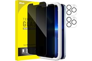 JETech Prywatność Ochraniacz Ekranu dla iPhone 13 Pro Max 6,7 Cala z Osłona Obiektywu Aparatu, Antyszpieg Szkło Hartowane Film Folia, Narzędzie łatwej Instalacji, 2 Sztuki Każdy