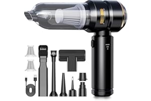 KITBEZN Aspirateur à Main, 26000PA Aspirateur Voiture Puissant 4-in-1 Mini Aspirateur Voiture Puissant sans Fil, Moteur sans Balai avec 3 Niveaux Aspirateur de Voiture pour Animaux Maison Car, Noir