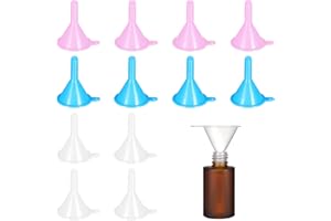 APLZGMG 12Pcs Small Plastic Funnel, Tiny Funnels for Filling Small Bottles Capsules Powder Mini Perfume Funnel for Lab Bottles, Perfume, Spice, Powder, Essential Oil