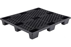 Propac Z-PALP100 - Palet perforado industrial de resina, color negro, 100 x 120 x 13,5 cm