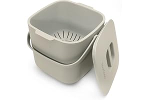 YourCasa Cubo de Basura Cocina - 4L para la Basura orgánica Diaria en la Cocina - para lavavajillas - Resistente a los olores Cubo Basura organica Cubo Basura organica pequeño Cubo organico (Beige)