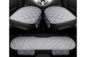 YUNZLAN Furry Car Seat Cushion protector Set,warm Velvet Front Rear&Back plush car Seat pads Universal for Auto SUV Sedan Trucks (grey, 3pcs/set(2pad+1Cushion))