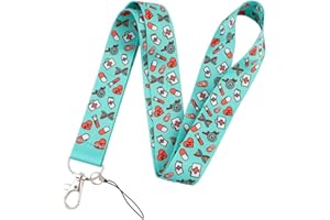 NativoDex Lanyard Enfermera, Colgante Llaves Cuello, Colgantes de Tarjetas de Identificación Con Clip de Seguridad Para Enfermeras, Médicos y Estudiantes