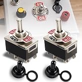 2 Toggle Switches DPDT ON-OFF-ON 3 Positions 6 Pins | 15A 250VAC / 20A 125VAC, Includes Waterproof Starter Cap for Electrical