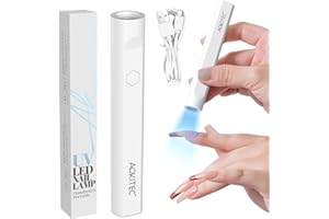 Aokitec Lampe UV Ongles Gel, Mini Lampe UV Ongles pour Ongles Autocollants Adhesif, Portable Lampe Led Ongle pour Stickers Ongles, Séchoirs à Ongles pour Capsule Ongle Colle faux Ongles Gel Ongle