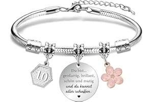VERLUKY Charm Armband, Teenager Mädchen Geschenke, Geburtstag Armbänder, Freundschaftsarmbänder, Inspirierendes Armband, Glücksbringer Armband, Personalisierte Geschenke, Geburtstagsgeschenk für Mädchen
