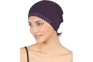 Deresina Headwear Bambus Chemo Kopfbedeckung für Damen, Verzierte Schadelkappe bei Haarausfall, Schlafmütze, Haube für unter Hut, Turban oder Kopftücher, Mützen für Krebspatienten, Sicherer Sitz