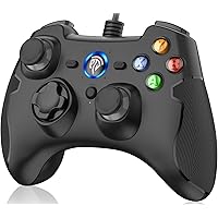 EasySMX PC Controller, Controller Joystick für Spiele mit Kabel mit Dual-Vibration, Turbo und Fronttasten für Windows/ PS3 / 