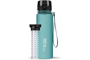 720°DGREE Gourde d'Eau 500ml “uberBottle“ +Fruit-Infuseur, softTouch - Sans BPA, Anti-fuite - Bouteille, water bottle idéale pour Enfants, École, Sport, Randonnée, Camping, Université, Voyage, Travail
