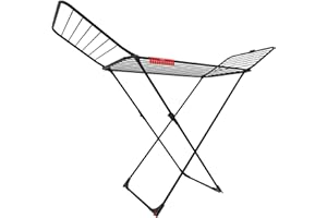 Vileda Extra Ultimate Wäscheständer (Black Edition), XXL-Leinen für weniger Abdrücke auf der Wäsche, 20 m Trockenleinenlänge, Kleinteilehalter, einfacher Transport Dank Rollen, schwarz