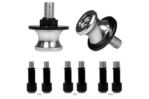 Evermotor Diábolos universales para motocicleta, aluminio CNC M6X1mm, M8X1.25mm, M10X1.25mm, deslizadores de bobina para basculante, Soporte para Yamaha YZF R1, R3, R6, R25, R125, para caballetes