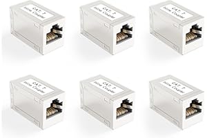 VCELINK Accoppiatore RJ45 Femmina Femmina Cat7 Cat6A, Connettori RJ45 Schermati, Connettore per Cavo Ethernet CAT7/CAT6A/CAT6/CAT5e, 6 Pezzi