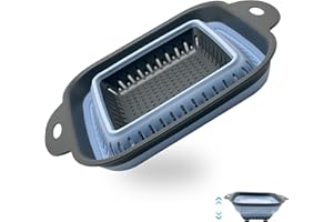 QILUCKY Faltbarer Seiher Küche Silikon Klappbar Abtropfsieb Nudelsieb Set, Küchensieb Abwaschschüssel Spülbecken Sieb, Spülbecken Abflusskorb,waschbecken sieb (Quadratisch)