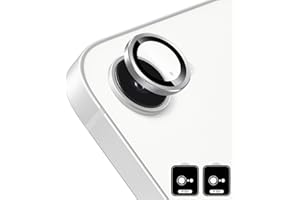 Locofun Kameraschutz für iPhone 16e 5G für Panzerglas, 9H Härte Einzeln Kamera Schutzfolie [2 Stück], Anti-Kratzen Individuelle Ring aus Metall Linse Folie Schutzglas-Silber
