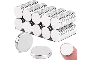 Aenienoe 100 sztuk magnesów 10 x 2 mm, mocne magnesy neodymowe, mały magnes do rękodzieła, okrągły mini magnes do miniatur, na lodówkę, tablicę suchościeralną