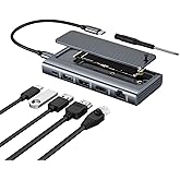Coverzone USB-C Docking Station with M.2 NVMe Enclosure &ndash; 4K 60Hz HDMI, 1000Mbps Ethernet, 2&times;USB 3.2 Gen2 10Gbps, 90W PD Şarj