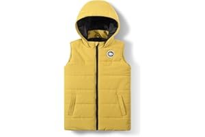 JOYSON Kids Lightweight Padded Gilet Sleeveless Puffer Vest Boys & Girls Quilted Outwear with Hood Ages 5-14 Years