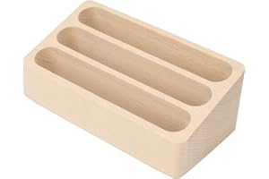 JUOPZKENN Porte-cartes de Visite en Bois, Porte-cartes de Visite, Organisateur D'affichage de Bureau, Porte-cartes de Visite, 3 Emplacements, Compteur D'affichage de Carte de Visite en Bois Haute Stabilité pour