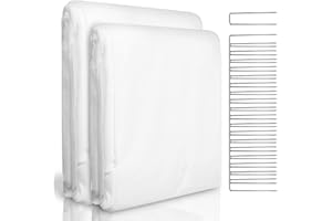 WISD Voile d'Hivernage 60g/m² Résistant - Protection Contre Le Gel et Le Froid pour Plantes du Jardin - 2x10m Respirant, Imperméable avec 20 Attaches U - Toile Non Tissée pour Hiver et Extérieur