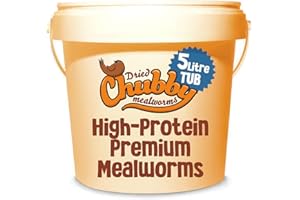 Chubby Mealworms (5 Litre), Dried Mealworms For Wild Birds, Protein Rich Dried Meal Worm High Energy for WildBirds, Reptiles, Gecko