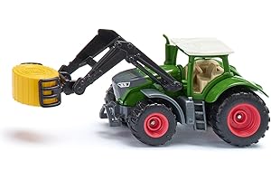 siku 1539, Fendt 1050 Vario Traktor, Metall/Kunststoff, Grün, Schwenkbare Ballenzange und abnehmbare Kabine