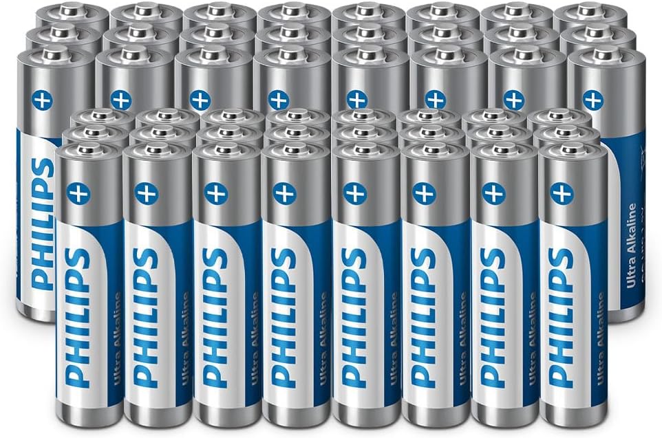 Philips Ultra AA/AAA Alkaline Batteries Combo - Multi-Use for Various Devices, Pack of 48