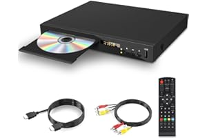HD Lecteur DVD Blu Ray pour TV, JOVELL Lecteur CD DVD Multizone Système PAL NTSC Intégré avec Sortie Coaxiale AV HDMI Entrée USB, Prend en Charge Le Disque Blu-Ray de la Région 2