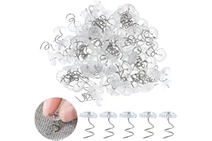 Pleenild 130 Pcs Clear Head Twist Pins Plastic Upholstery Twist Pin for Repairing Sagging Headliners Upholstery Drapery Slip Covers Mattress Pads Crafts