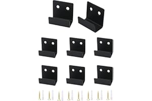 QWORK® 8 Piezas Gancho de Pared Resistente, Soporte en U de Acero Inoxidable para Sujetar Marcos de Cuadros, Baldosas de Cerámica y Espejos de Pared, Negro, Ancho Interior de 20 mm