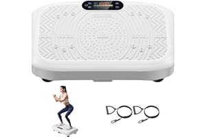 TAEVNO Vibration Plate Exercise Machine Weight Loss, Full Body Workout Vibration Plate Lymphatic Drainage, 199 Adjustable Speeds Power Shaping Vibrating Plate 450 Lbs Capacity Fitness Platform White
