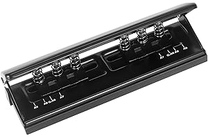 WITHYU Perforatrici a 6 Fori Regolabili in Metallo, A5 A6 A7 6 Anelli con Marcatore di Posizionamento,Punzonatrice a Fori con Capacità di 6 Fogli per Planner Giornaliero (Nero)