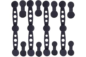 ‎WAABOSE Magnetische Silikonschnallen für Heißluftfritteusen, 12 Stück Magnete für Heißluftfritteuse für Backpapiereinlagen, Lebensmittelechtes Silikon, Küchenzubehör mit langen und kurzen Clips (Schwarz)