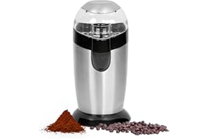 Avilia Trita Caffè Elettrico con Lame in Acciaio Inox e Contenitore Igienico - Macinacaffè per Caffè Fresco e Aromatico, 120W