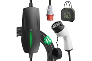 EIDYBOX Cargador Coche Electrico Tipo 2 Cable de Carga Stazioni di Ricarica Portatil Wallbox 11KW 16A Trifasico con Enchufe CEE, 6M con Bolsa, para EV y PHEV, IP66