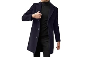 AIDODMOM Abrigo De CáLido Para Hombre, Abrigo De Invierno, Chaqueta De Hombre, Abrigo Largo, Corte Ajustado, Abrigo De Entretiempo, Gabardina De Invierno, Chaqueta Larga Para El, Cómodo de llevars