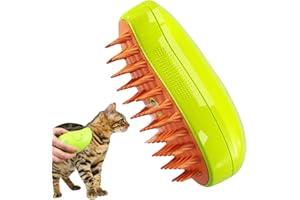 HUOCAI Parująca Szczotka dla Kota 3 w 1 - Samoczyszcząca, Ładowana, Wielofunkcyjna z Zaokrąglonymi Końcami dla Zwierząt Domowych