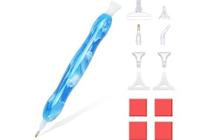 RECORDARME Resin Diamond Painting Pen,Ergonomic Diamond Art Pen with Diamond Painting Tools and Accessories, Diamond Painting Drill Pen (White Blue)
