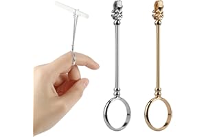 AIEX 2pcs Cigarette Holder Ring Lady Elegant Protect Your Finger Smoker Holder Ring for Men and Women, Gold and Silver, M 17mm, 0.67inch