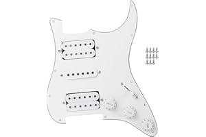 WALFRONT Battipenna per Chitarra Elettrica Caricata Battipenna Precablato con Pickup HSH per Chitarre Elettriche ST/SQ(bianca)