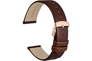 WOCCI Cinturini per Orologi Eleganti, Vera Pelle, Fibbia in Acciaio Inossidabile, 8mm 10mm 12mm 14mm 16mm 18mm 20mm