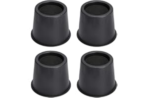 BTSKY Set of 4 Pieces 7.6cm Round Bed Risers Chair Risers Desk Risers Table Risers Sofa Riser Circular Furniture Risers Lifts (Black)