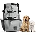 Woolala Light Weight Pet Carrier Backpack for Small and Medium Dogs, Veterinarian Approved Safe Bag for Travel - Easy Take Space Saving - Grey XL
